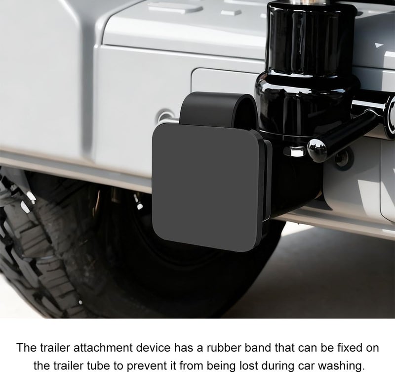 Sandfren 2 Inch Trailer Hitch Cover, Vehicle Square Mouth Protection Hook Dust-Proof Plug Cap, Automotive Receiver Tube Hitch Plug Insert Accessories, Universal Fit (Black Light Panel) - Image 3